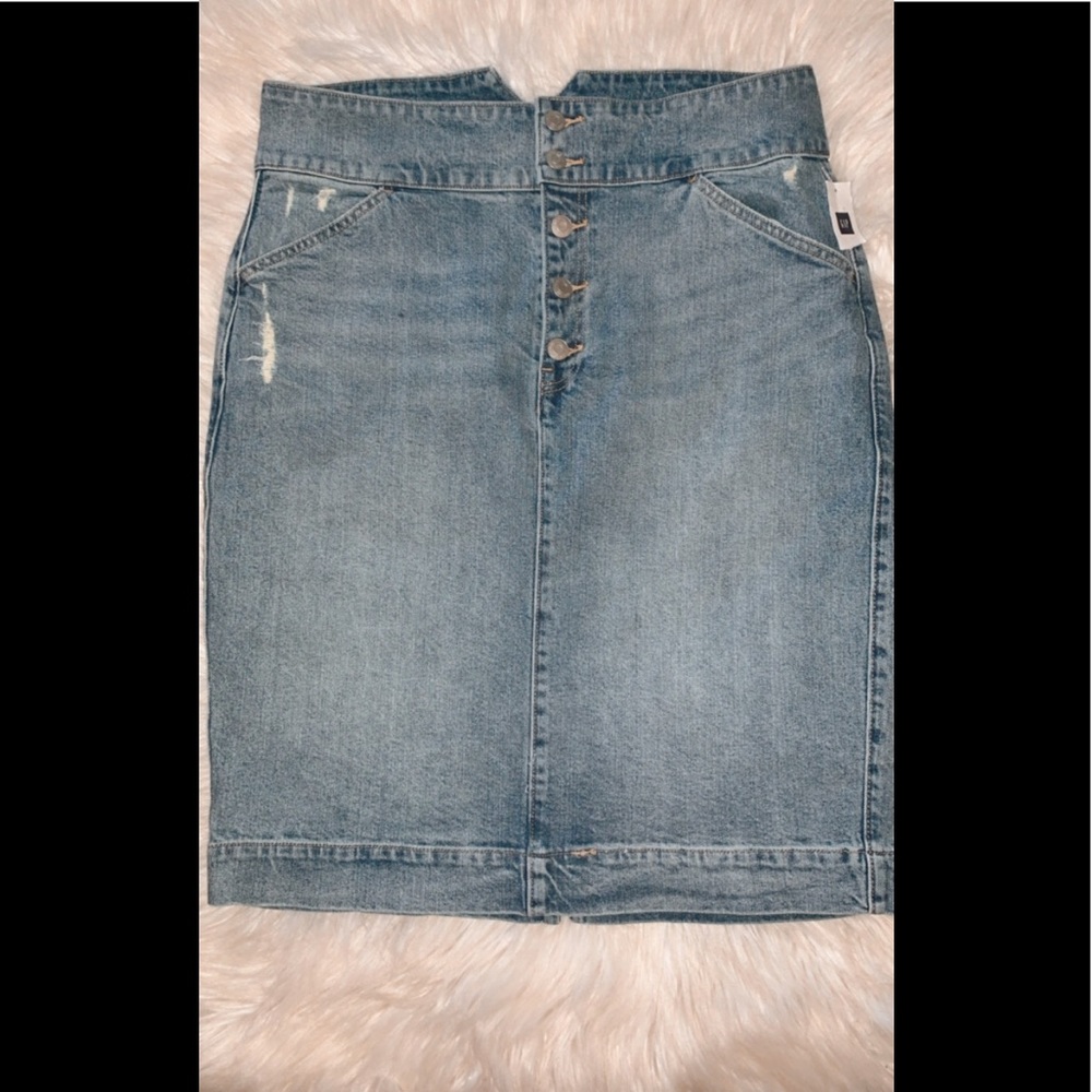 GAP denim high rise skirt